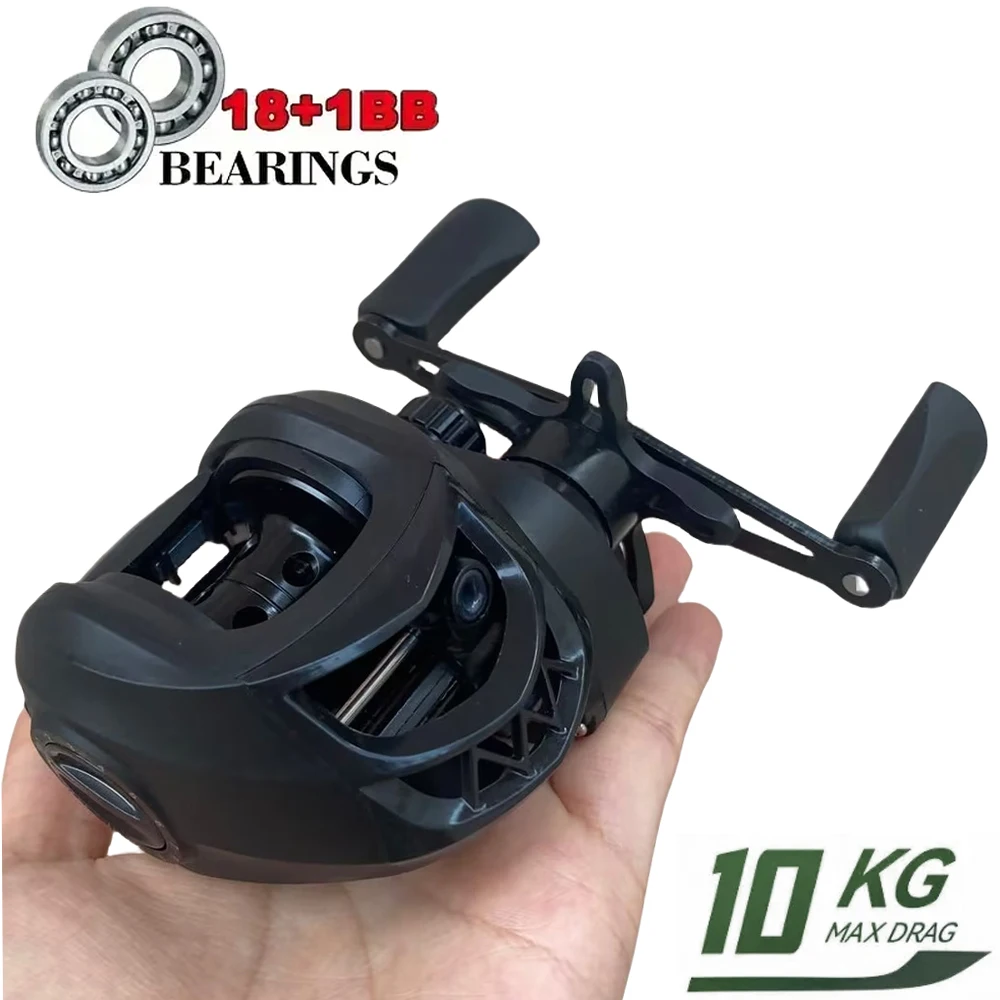 Carrete Baitcasting de metal 7,2:1 con arrastre 10kg
