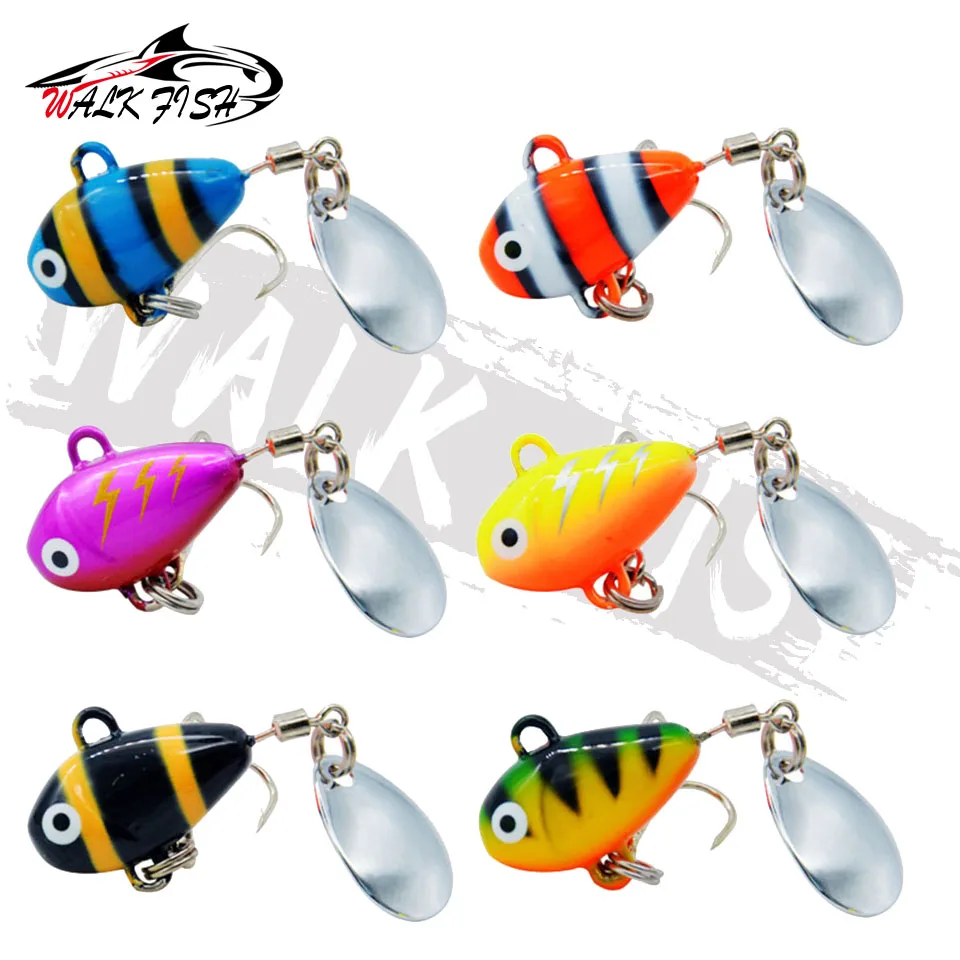 WALK FISH 1 Uds 10g 16g 28g Vib Metal Spinner cola-spinner Swimbait Señuelos de Pesca Spinnerbait cebo Artificial aparejos de pesca de carpa - imagen 2