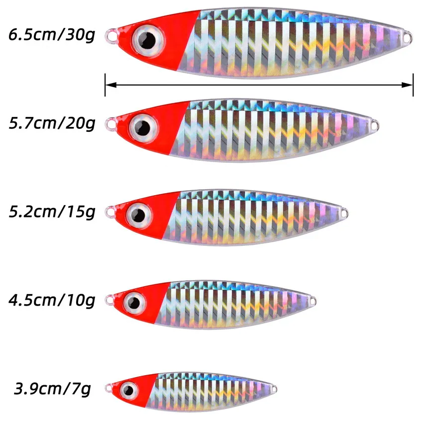Señuelo de Metal para pesca Vertical, plantilla de fundición larga de diamante, pesca de agua salada, pesca de Surf, caballa, Pesca de Mar, curricán, 6 piezas - imagen 4