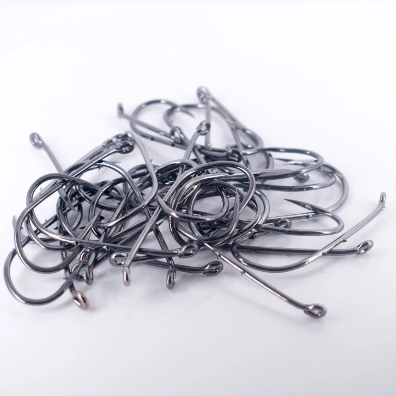 Anzuelo de pesca con doble respaldo, anzuelos de pesca con mango largo, anzuelo circular con púas, ojo vuelto 1 #   2  4 #   6 #   8 #   10 #   12 #   50 unidades por Pa - imagen 5