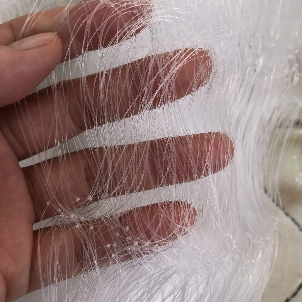 Línea de 0,2mm, productos semiacabados, accesorios de red de Pesca, red de enmalle, red de nailon monofilamento, malla de Pesca de 25mm-75mm - imagen 5