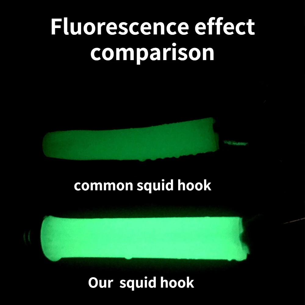 1 Uds 8,7 G plástico verde luminoso calamar anzuelos 8 agujas cebos de calamar fuerte brillo sepia anzuelo de pesca cebo anzuelo de mar - imagen 5