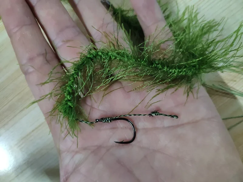 Línea de pesca de carpa de 5M, línea de hierba realista para aparejo de pelo de carpa, hooklink imita la línea de pesca de alambre de hierba natural - imagen 2