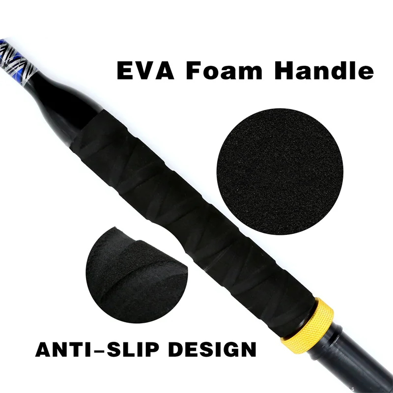 Caña de pescar de atún, caña de pescar de mar, 100LB, 130LB de aluminio, 2 + 1 caña de juego de guía grande, caña de pescar para barco, aparejos de agua salada - imagen 2