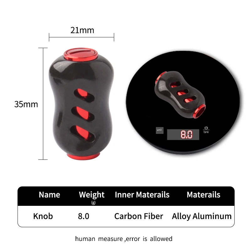 Kawa 1 pieza, nuevo carrete de pesca, perilla de carcasa de fibra de carbono para carrete S/D, perilla de mango incluida 2 rodamientos, accesorio basculante de carrete de pesca DIY - imagen 2