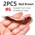 2PCS Sz 6 Red-Brown