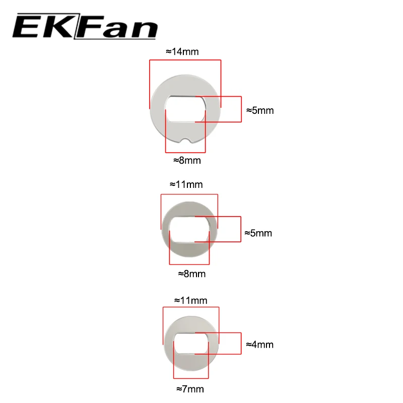 EKFan-arandelas DIY de acero inoxidable, 7x4MM, 8x5MM, traje para carrete Bastcast, piezas de mango de carbono - imagen 2