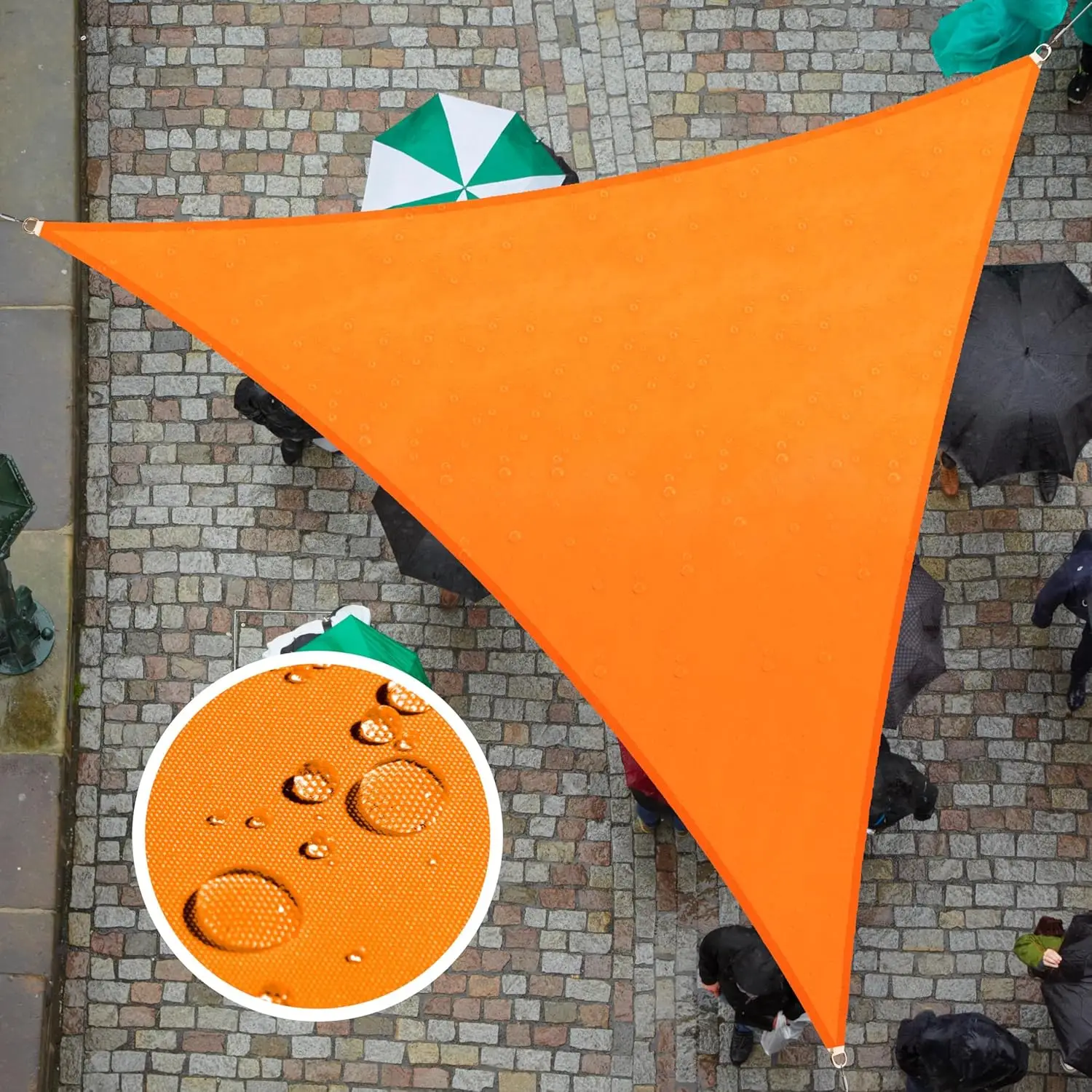 Toldo de vela naranja alta resistencia para jardín y terraza exterior - imagen 4