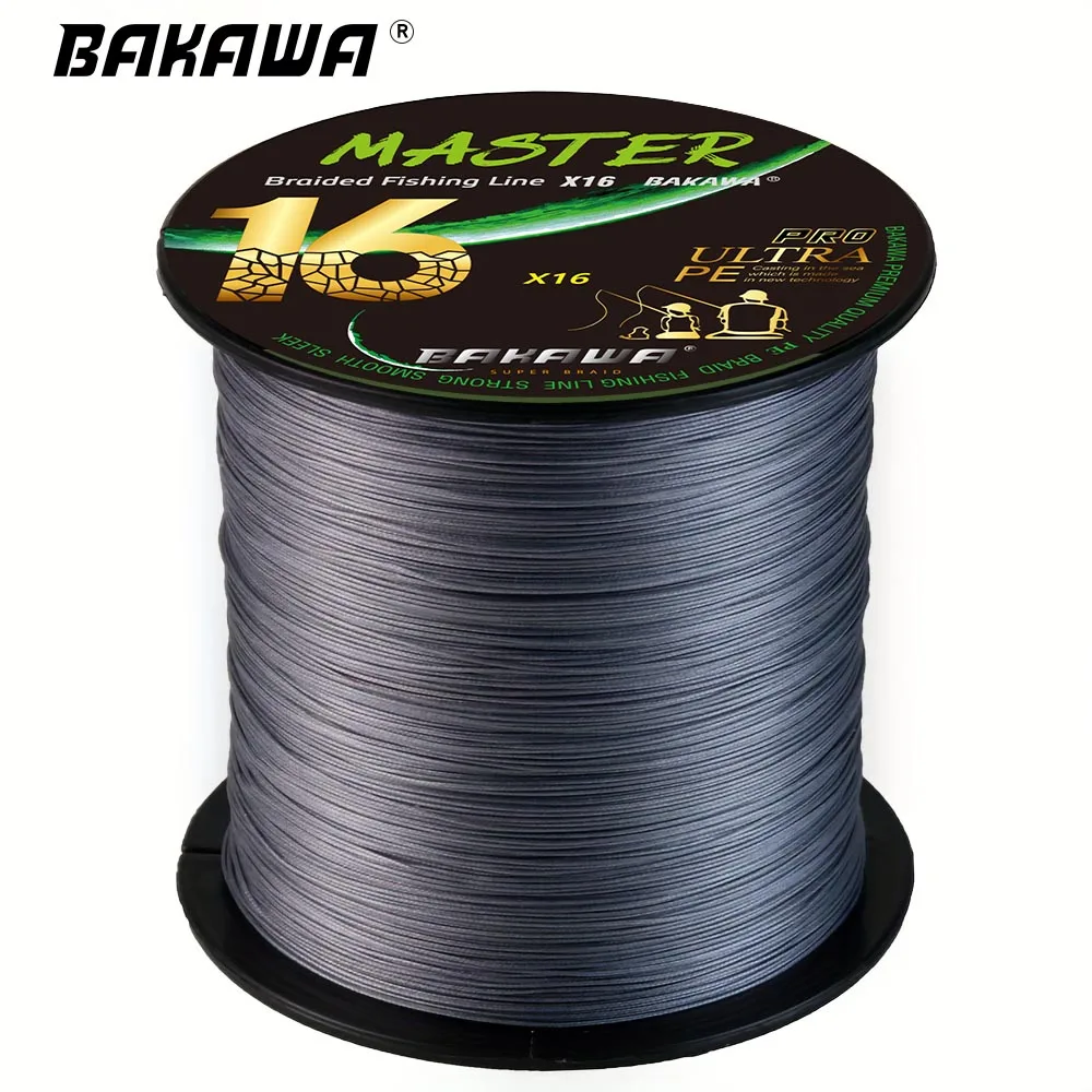 Línea de pesca trenzada de 16 hebras BAKAWA, accesorios de pesca trenzada de PE de 300M, cables, equipo de pesca de carpa, productos de pesca de carpa