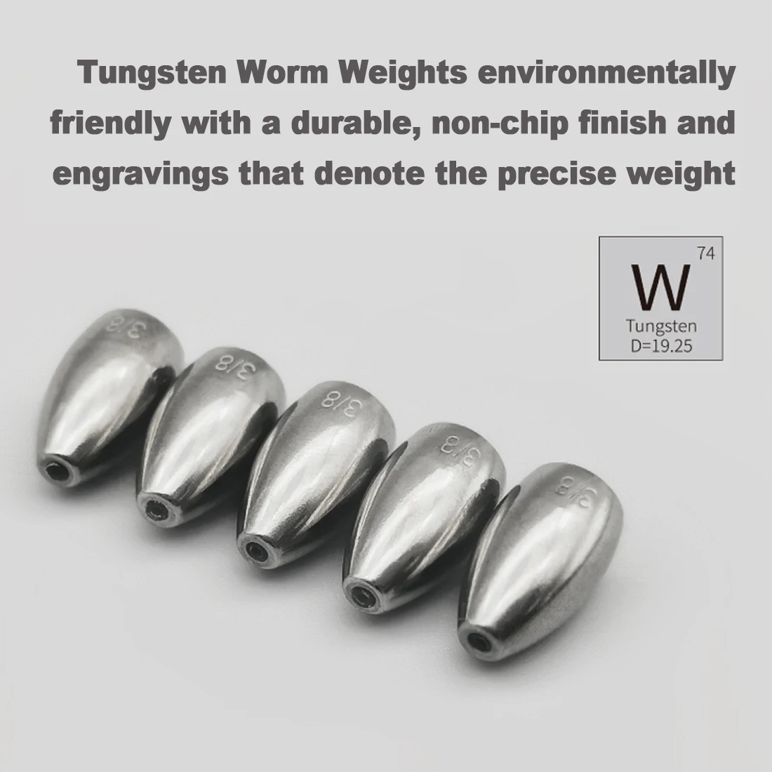 Plomo de pesas de tungsteno de 9KM, 1,8 ~ 14g, peso de plomos de bala para aparejos de Texas, pesca de lubina, agua salada y dulce - imagen 3