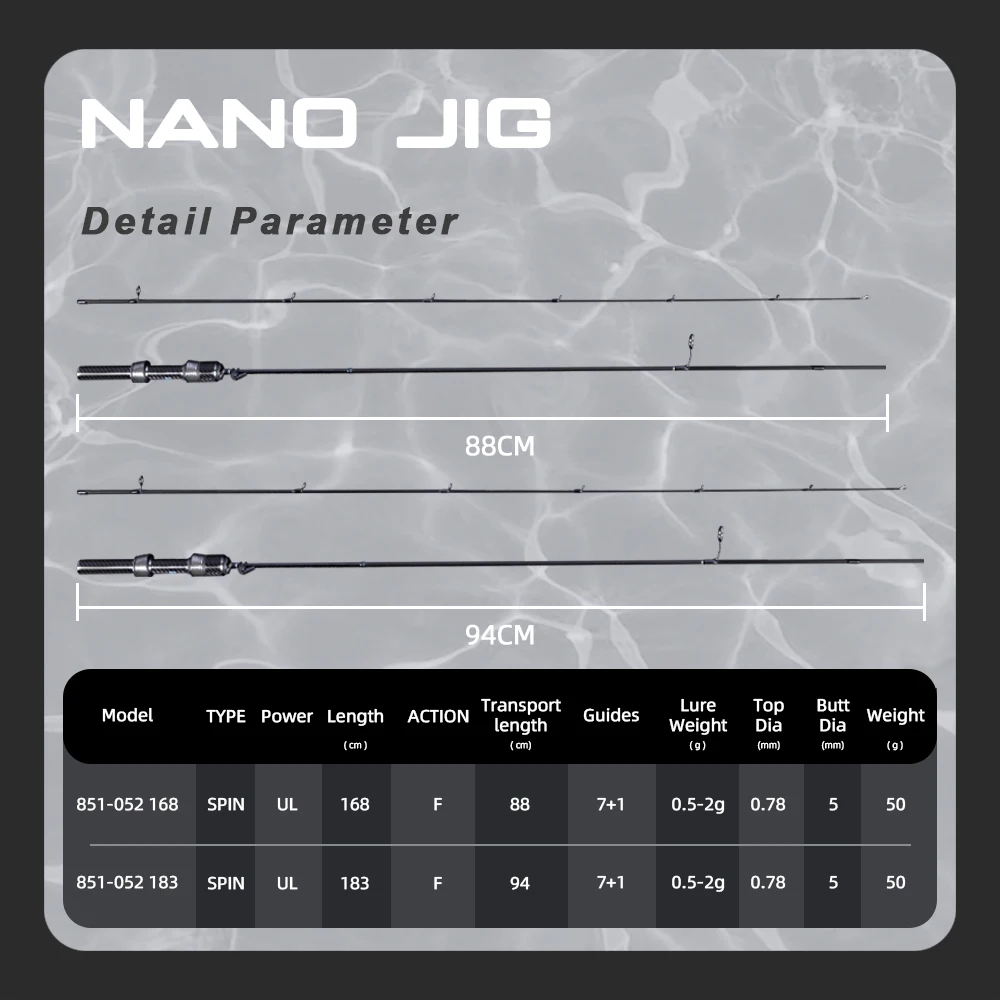 Caña spinning MIFINE Nano Jig ultraligera acción rápida 1,83m - imagen 5