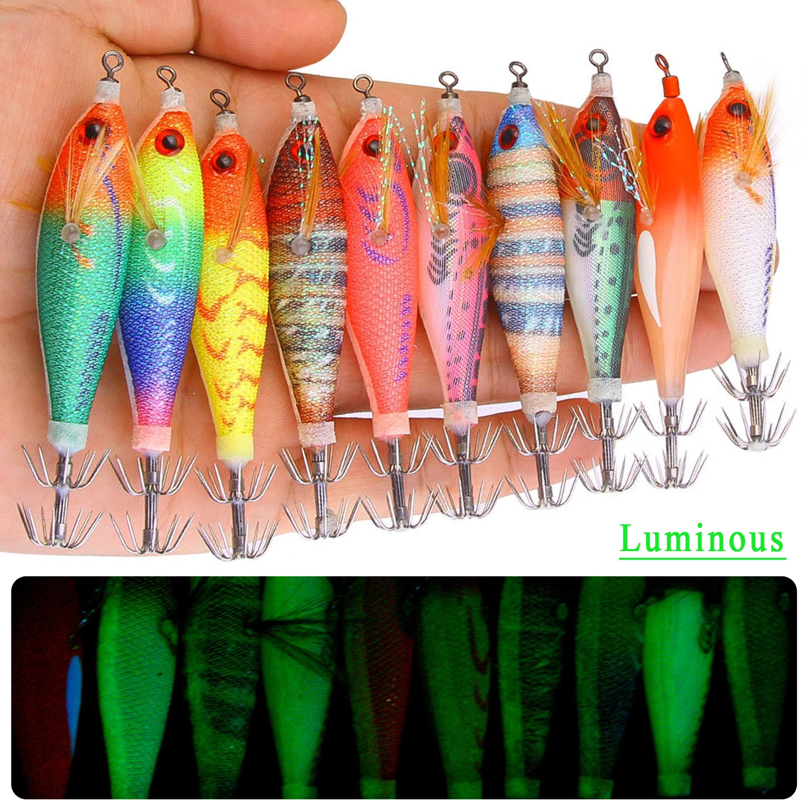 FREE FISHER Señuelo para calamar luminoso Jigging – Sepia - imagen 2