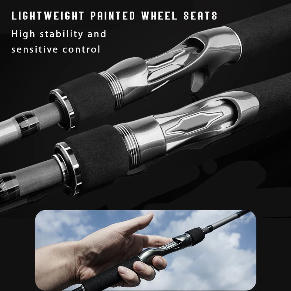 Caña de señuelo de cinco secciones: fabricada en fibra de carbono, con punta sensible para una fundición precisa, guías duraderas y un agarre cómodo. - imagen 4