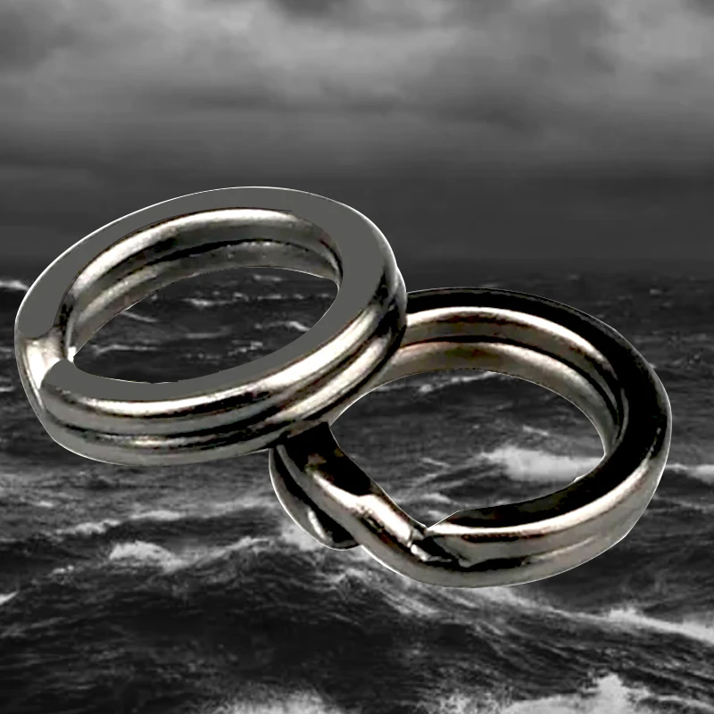 TAKEDO 100 unids/bolsa, recién llegado, matraz de níquel negro, doble anillo dividido, accesorios de pesca de acero inoxidable, conector, Señuelos de Pesca - imagen 4