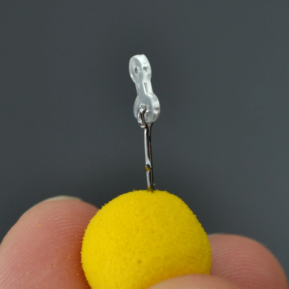 Pinchos de Metal para cebo, accesorios de pesca de carpa, pasador de Boilies con topes transparentes, aparejo de pelo de goma para maíz Ronnie, 10 unidades - imagen 5