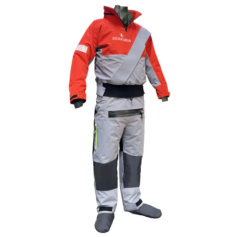 Traje de secado con capucha desmontable para hombre, traje de Kayak impermeable y transpirable contra agua fría y cálida, ropa de rescate de invierno - imagen 4
