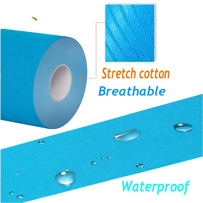 Cinta de kinesiología de 5cm x 5m, deportes atléticos, alivio del dolor de mucle, muñeca, rodilla, soporte, tobillo, elástico, impermeable para deporte de fútbol - imagen 3