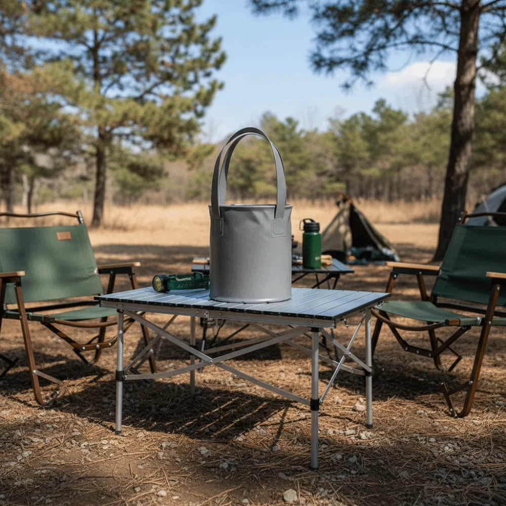 Bolsa de almacenamiento de agua reutilizable duradera, gran capacidad con asa, bolsa de agua plegable, contenedor de agua plegable portátil suave para senderismo - imagen 4