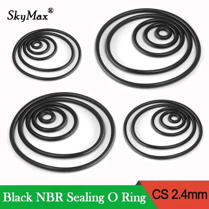Junta tórica NBR espesor CS2.4mm OD6 ~ 180mm caucho de nitrilo butadieno negro aceite resistente a altas temperaturas junta tórica de sellado 10 ~ 50