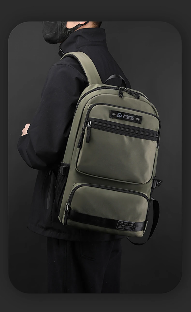 Mochila de pesca en uso al aire libre