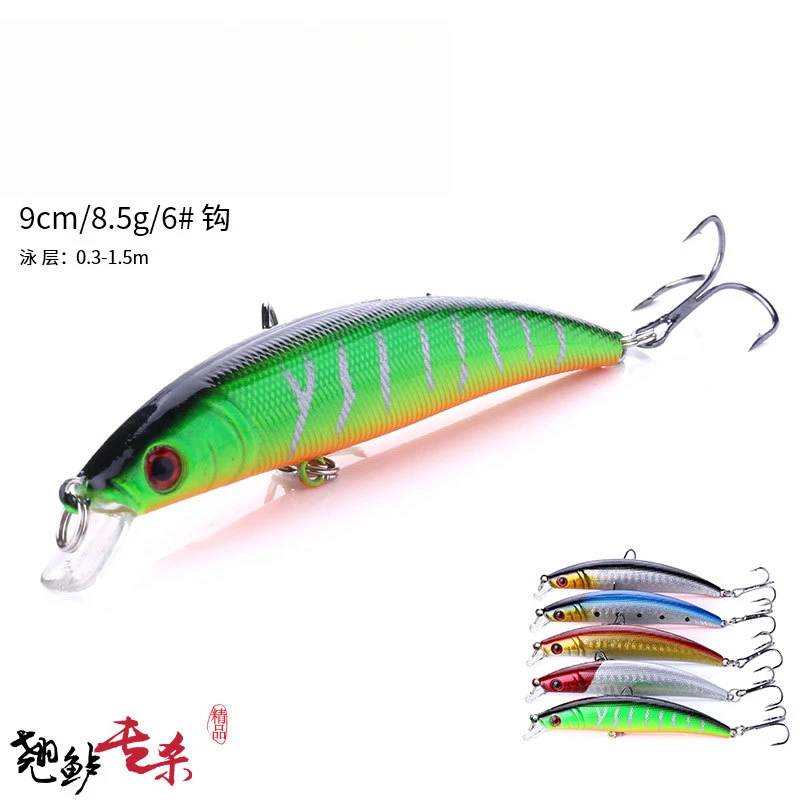 1 Uds 9cm 8,5g colgar Minnow Señuelos de Pesca cebo duro Artificial Pesca Wobbler para Lucio Jerkbait Swimbait Accesorios - imagen 3