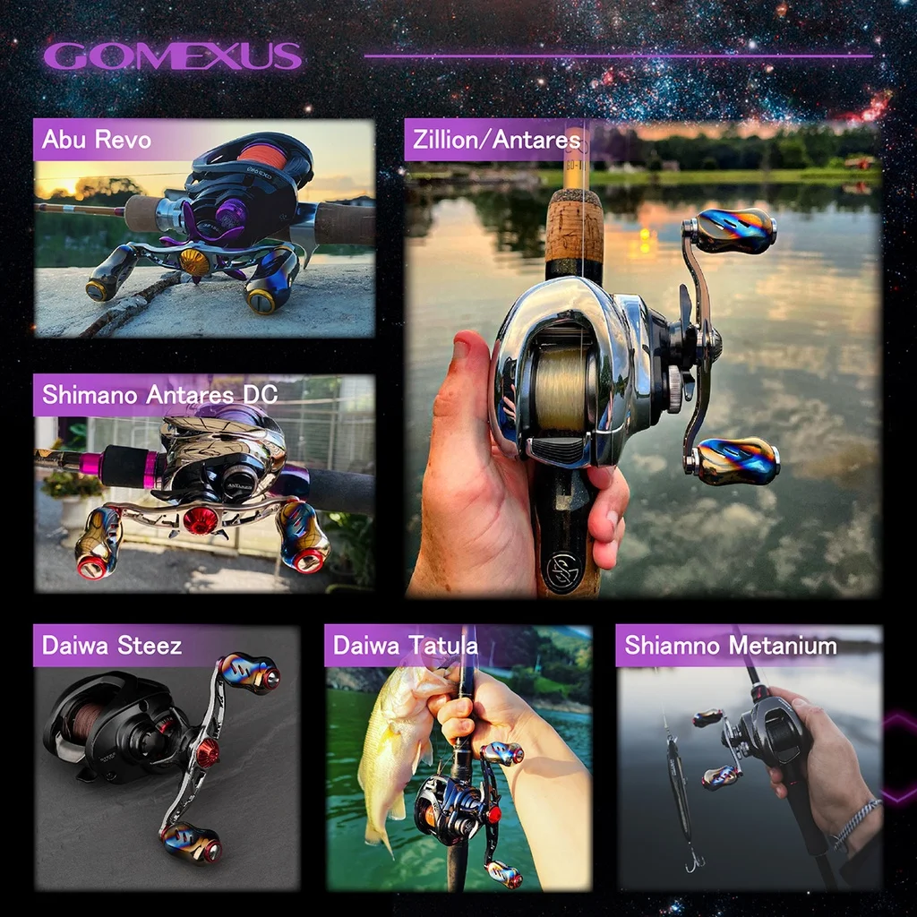 Perilla de carrete giratorio Gomexus de titanio de 22mm para Shimano Vanford Stradic Curado Antares Daiwa Fuego LT, perilla de afinación T22 - imagen 2