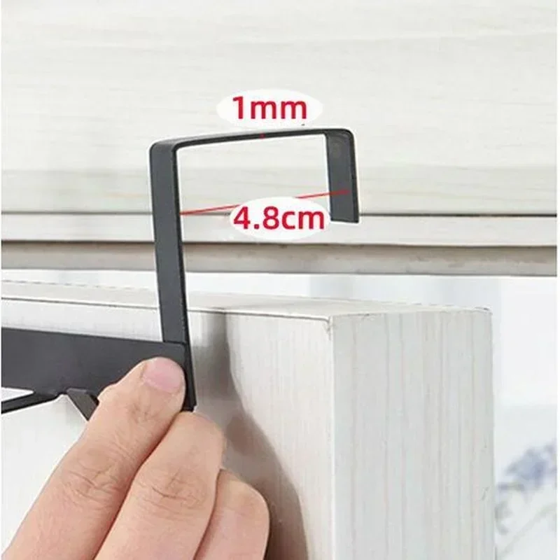 Herramientas de almacenamiento de conveniencia para el hogar, gancho detrás de la puerta, gancho para bolsa de hierro forjado sin perforaciones, estante de almacenamiento de artículos diversos con soporte de carga - imagen 4