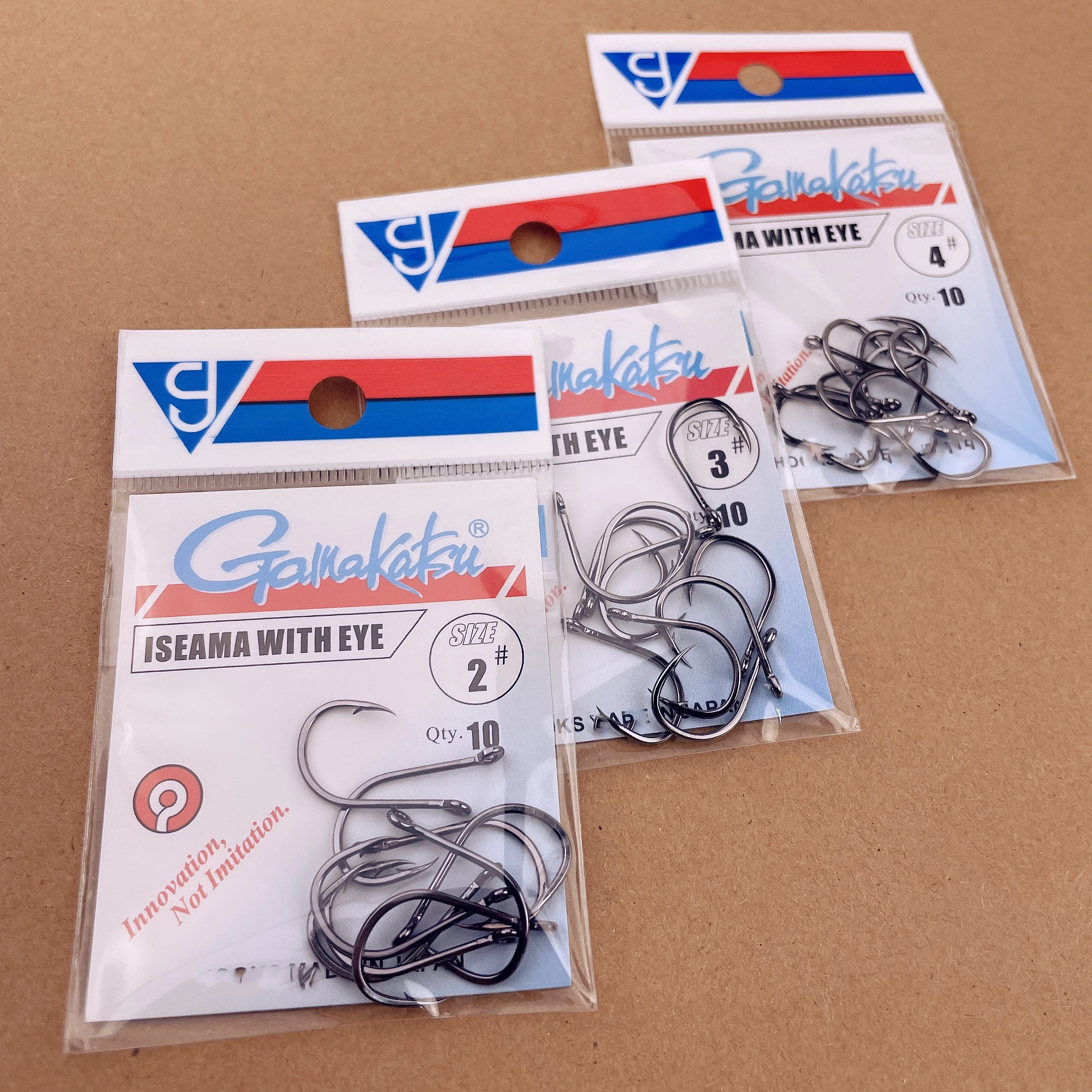 20 unids/lote gama50358 anzuelo de acero rico en carbono con púas 1/0-14 #   Anzuelos con agujero Jig carpa anzuelo de pesca con mosca de ojo grande