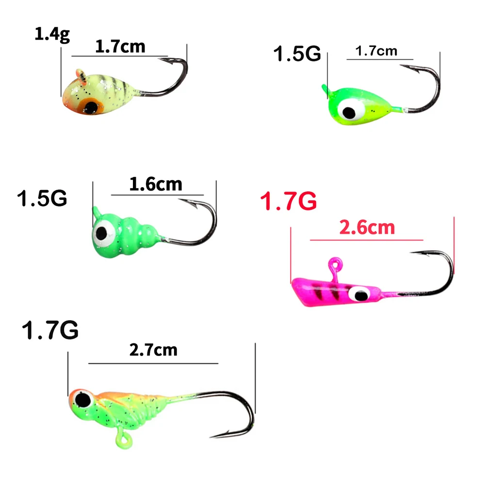 75 Señuelos de Pesca en Hielo de 1.4g-1.7g, Jigs de Pesca en Hielo Premium para Invierno - Juego de Señuelos de Pesca en Hielo para Pesca en Clima Frío - imagen 3