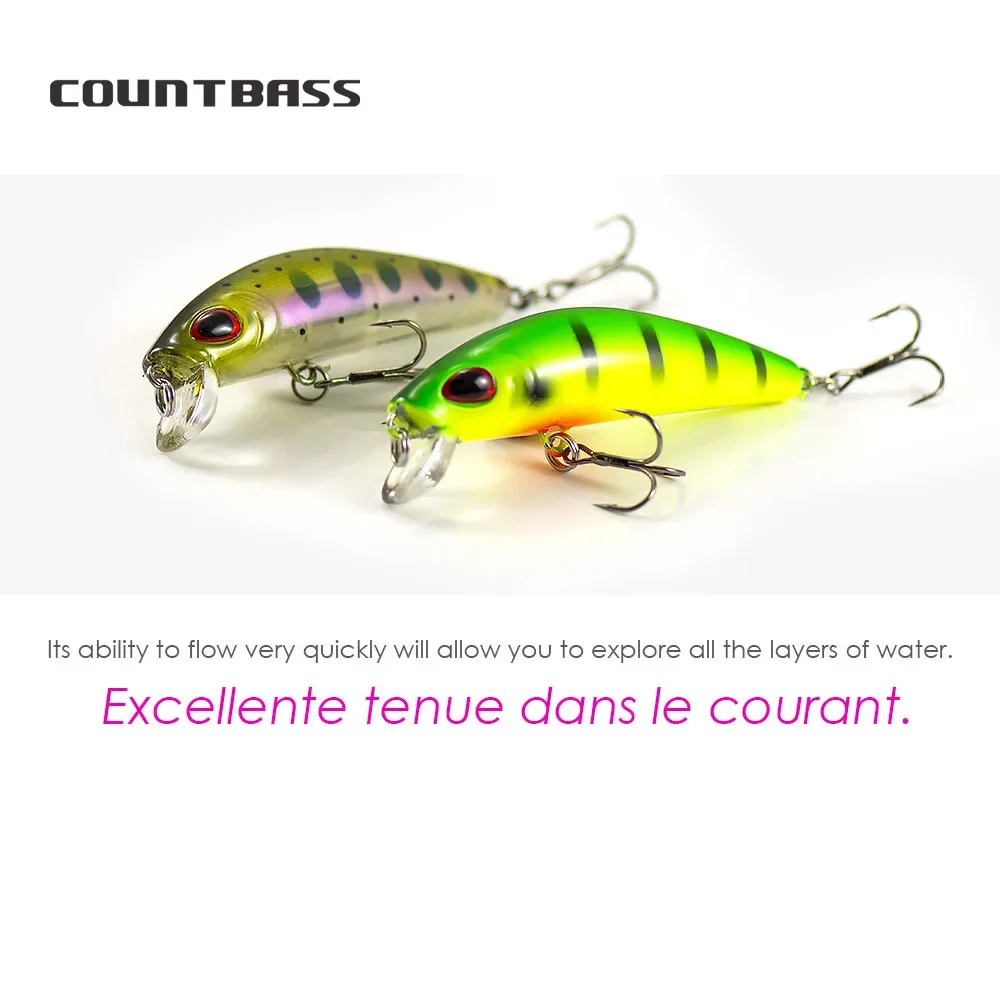 COUNTBASS 65mm 11g Señuelos de pesca Wobbler de pececillo de hundimiento pesado para trucha, lubina negra, cebos de plástico duro para pescador perca - imagen 5