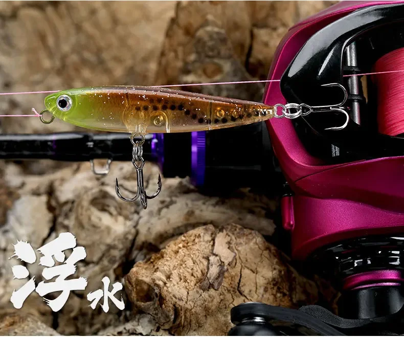 Señuelos de Pesca con lápiz flotante, cebo duro Artificial para trucha, lubina, Lucio, Swimbait, Wobbler, aparejos 3D, 60mm, 3,1g - imagen 5