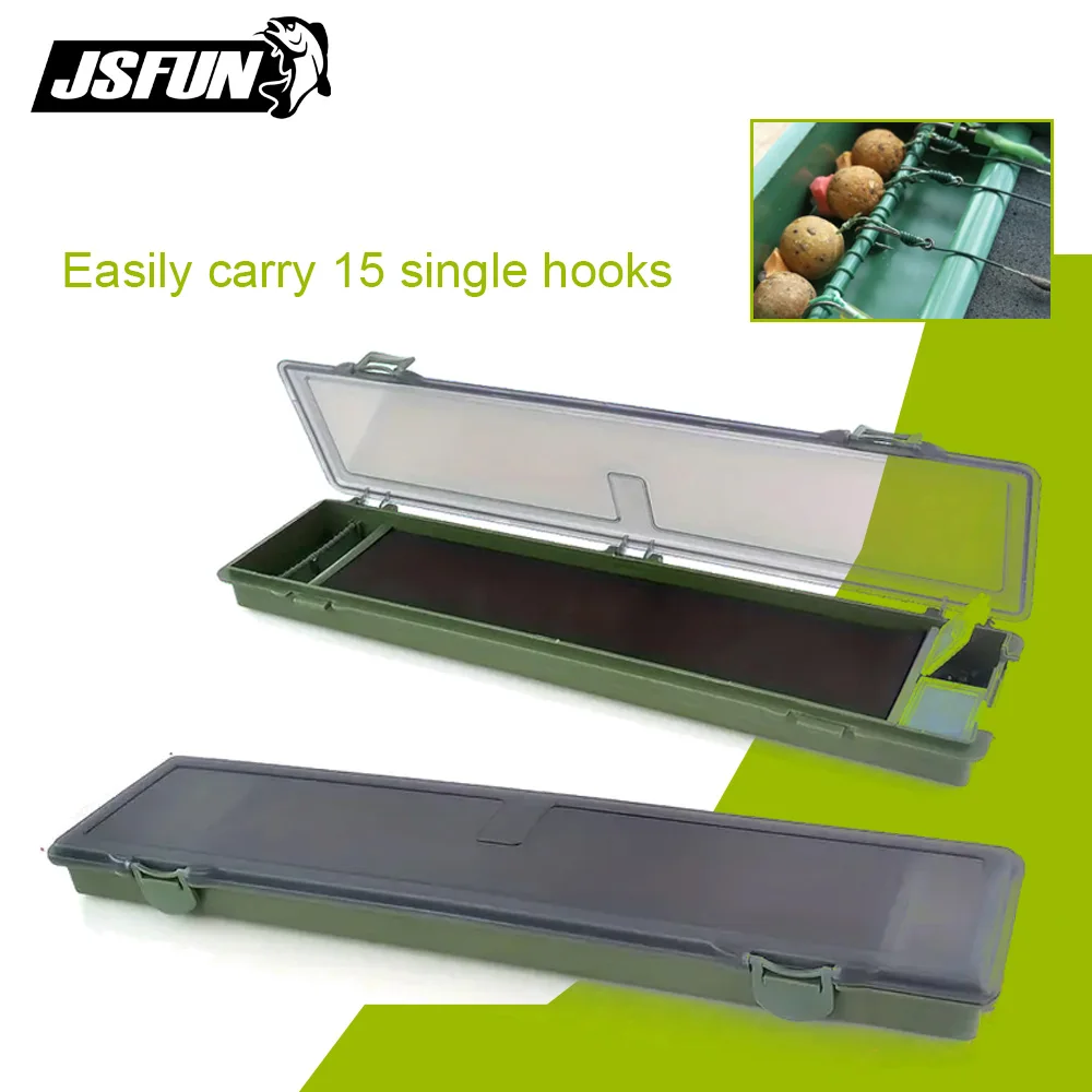 Caja de aparejos de pesca de carpa JSFUN, tablero de aparejo de pelo rígido con pines, caja de aparejo de pesca de carpa, caja de almacenamiento de aparejo de billetera