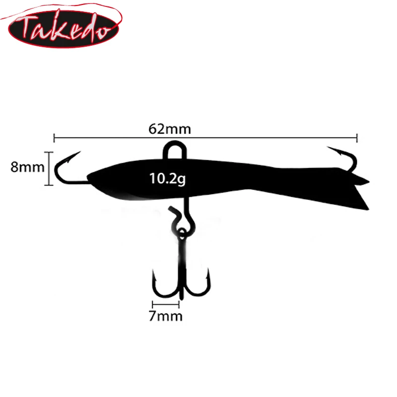 TAKEDO-Señuelo de Pesca en Hielo, Plantilla de Pesca, VIB para Carpa, Perca Lucio, Invierno, 4 Colores, 60mm, 10,5g, SP10, 2022 - imagen 3