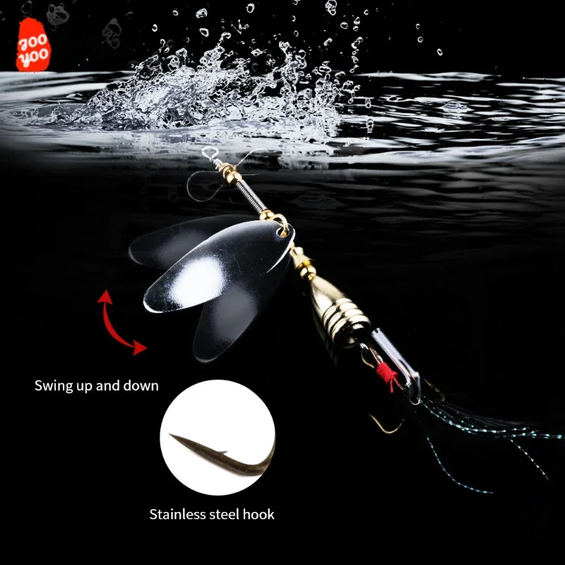 Spinners metálicos con paleta giratoria para pesca deportiva