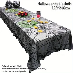 Mantel Halloween encaje – Calavera y esqueleto decorativo