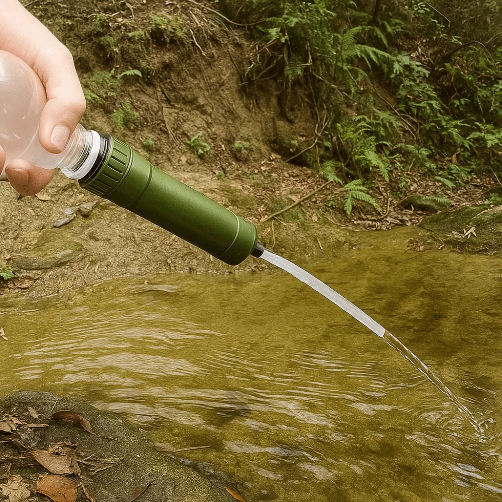 ABS al aire libre Mini filtro de agua paja potable directa purificador de agua Mini supervivencia de emergencia purificador de agua al aire libre Camping - imagen 2