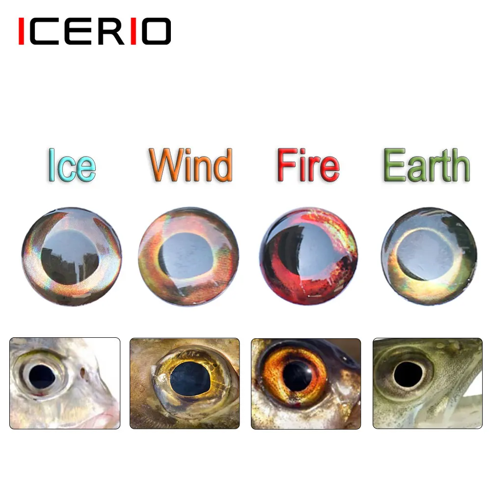 ICERIO 100PCS  Holographic 3D 4D Fish Eyes For Fly Tying Streamer Flies Baitfish Wood Plastic Lures Saltwater Fishing Lures - imagen 2