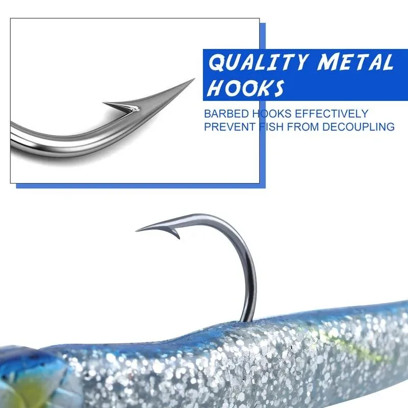 5 unids/lote 10g/11cm Wobblers de señuelo de pesca suave con plantilla de cuchara de plomo agua salada y agua dulce-cebo Artificial para captura definitiva - imagen 4