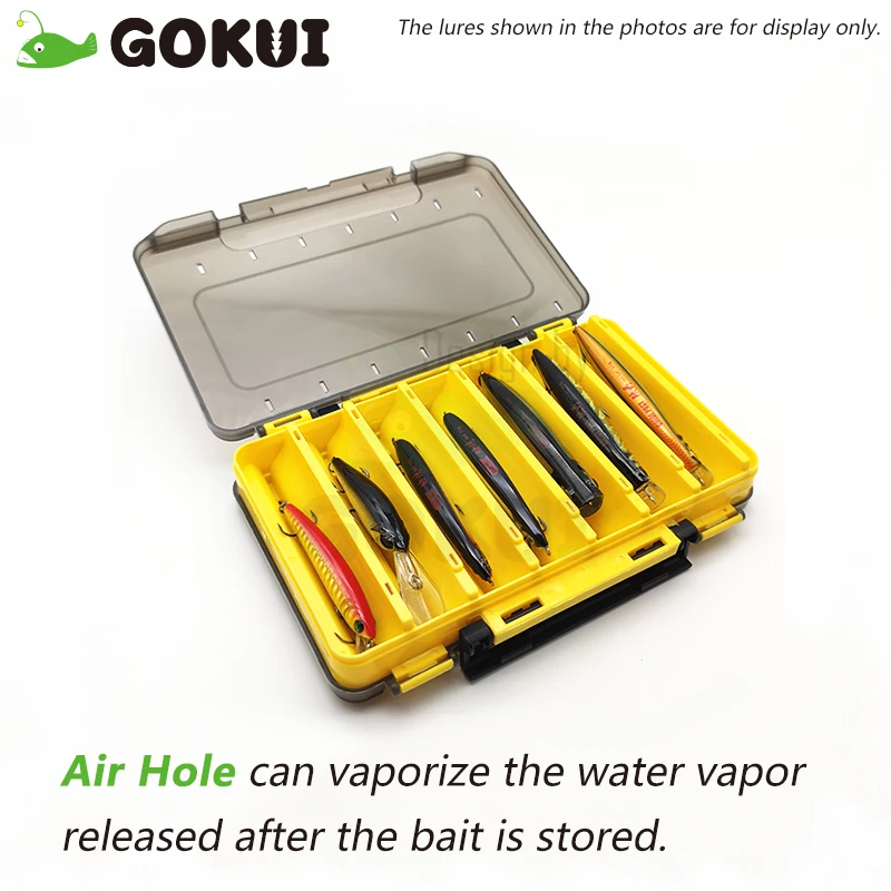 Caja de aparejos de pesca, almacenamiento de señuelos de 14 celdas, contenedor de cebo de doble cara, estuche organizador de señuelos, accesorios de pesca de cebo Artificial - imagen 5