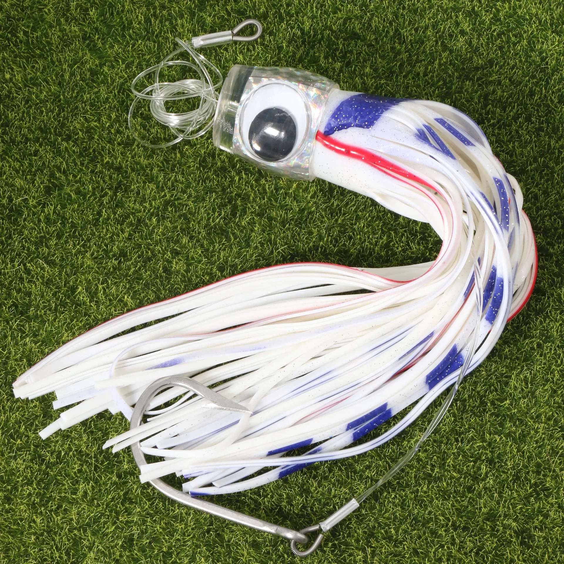 Señuelos de atún con falda de arrastre, 34cm, 260g/13,4 pulgadas, 9oz, anzuelo de pesca para barco de aguas profundas, señuelos de agua salada para Mahi Marlin Wahoo Billfish, 1 ud.