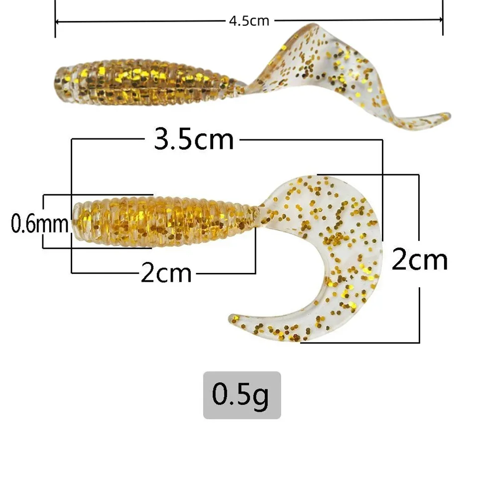 Swolfy-SEÑUELOS DE pesca Jigging de silicona suave, 160 cm, 3,5g, camarones, Wobblers, cebos artificiales, gusanos de sábalo, 0,5 piezas - imagen 2