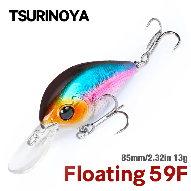 TSURINOYA 59F 59mm 13g Crankbait señuelo de pesca flotante SHARM Bass Pike cebo duro 1,5-2,5 m manivela Artificial de acero de tungsteno - imagen 2