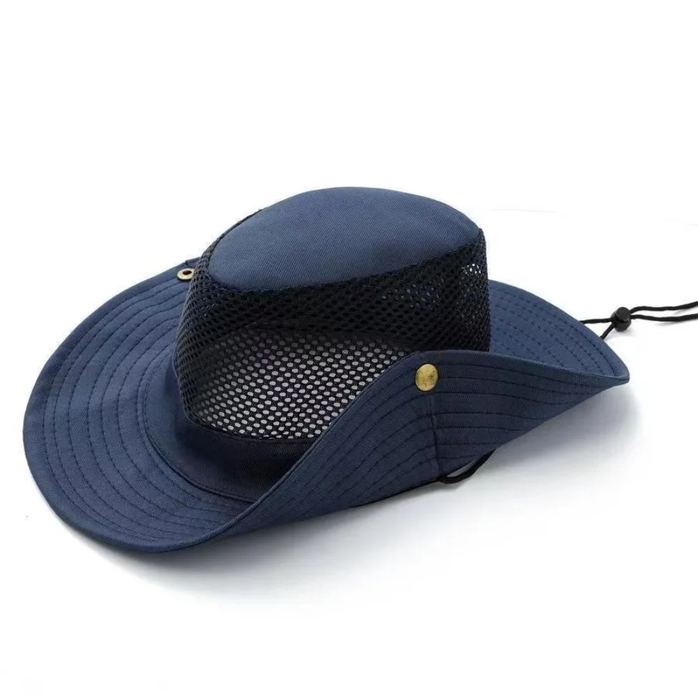 Sombrero de pesca ala grande transpirable con cuerda antiviento - imagen 3