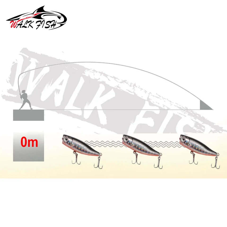 WALK FISH-señuelo de pesca Popper, 45mm, 3,3g Isca Artificial, cebo duro para lubina, Lucio, trucha - imagen 5