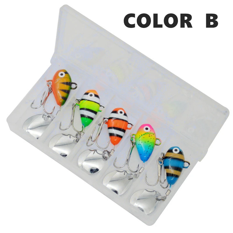 AOCLU-señuelo de plantilla de fundición, cebo giratorio para nadar, barco, lubina, trucha, pesca de orilla, 12g, 50MMG, 5 piezas lote - imagen 5