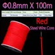 0.8mm X 100m Red