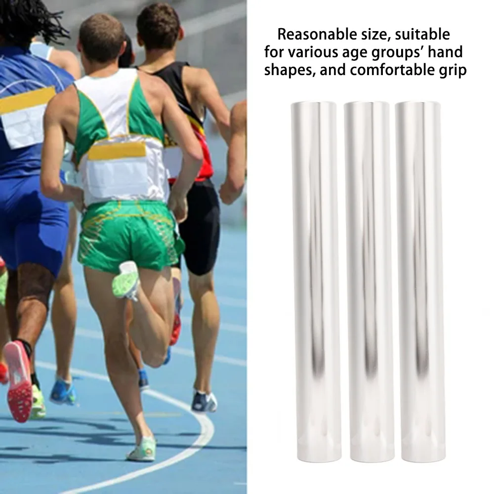 Bastones de relevo deportivos de aleación de aluminio, bastones de pista ligeros y duraderos, bastones de aleación de aluminio para eventos de atletismo, 3 uds. - imagen 4