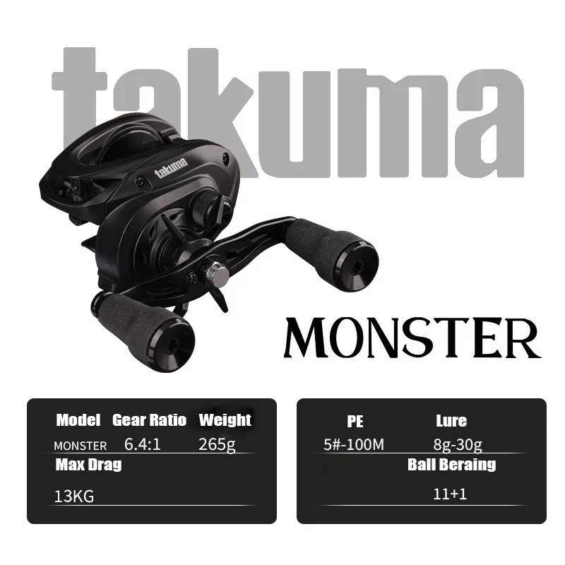 Carrete Baitcasting Takuma Monster 6.4:1 – 13kg para agua salada - imagen 2