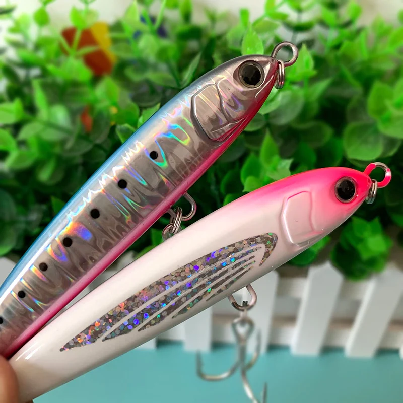 Señuelo de Pesca Testar, 105mm, 40g, cebo tipo lápiz que se hunde, Stickbait de agua salada, cebo duro Artificial para atún GT, aparejos de Pesca lubina - imagen 5