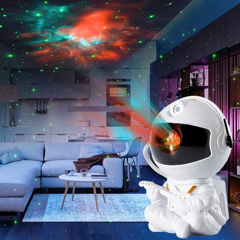 Proyector de estrellas, luz nocturna de galaxia, proyector espacial de astronauta, lámpara LED de techo de nebulosa estrellada para dormitorio, regalo decorativo para el hogar para niños - imagen 3